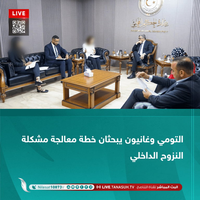 التومي وغانيون يبحثان خطة معالجة مشكلة النزوح الداخلي