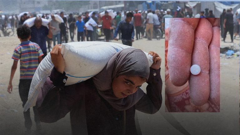 غزة: العثور على أقراص مخدّرة داخل مساعدات غذائية قادمة من “مصائد الموت”