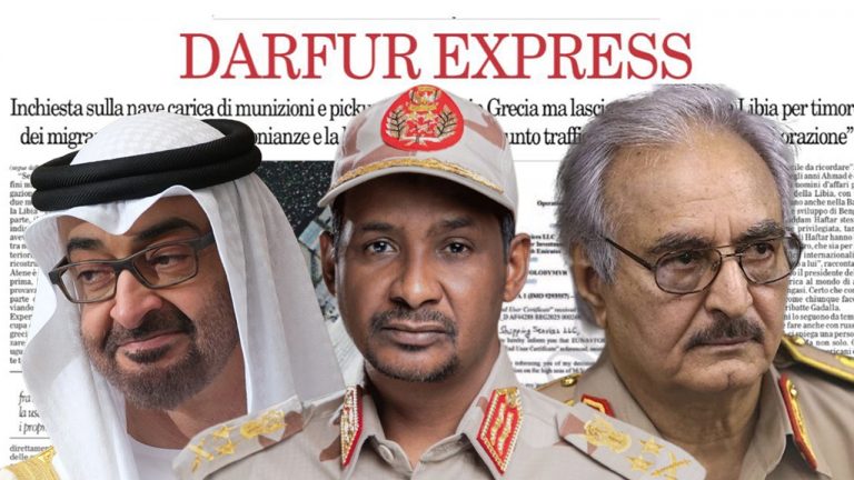 مجلة إيطالية: حفتر يهرب 350 مركبة عسكرية وأسلحة إلى الدعم السريع عبر سفينة إماراتية